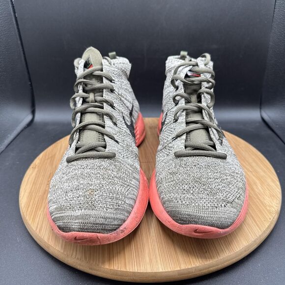 Nike Lunar Flyknit Chukka Mens Size 12 Shoes Tarp Green Crimson Red 554969-306 - Picture 2 of 8